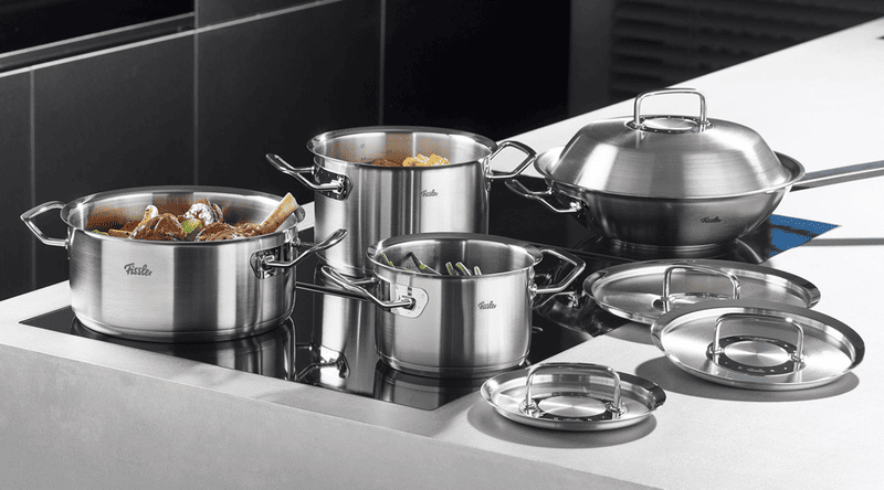 Bộ nồi Fissler Original Profi Collection bằng thép không gỉ sáng bóng