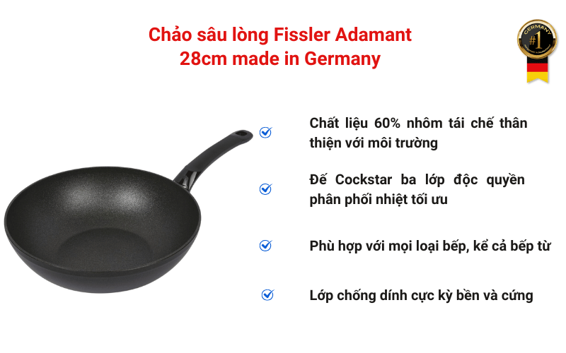 Chảo sâu lòng Fissler Adamant 28cm made in Germany