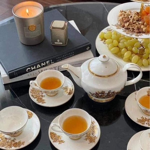 Đĩa ba tầng sứ xương Imperial London Hoa cúc vàng HF