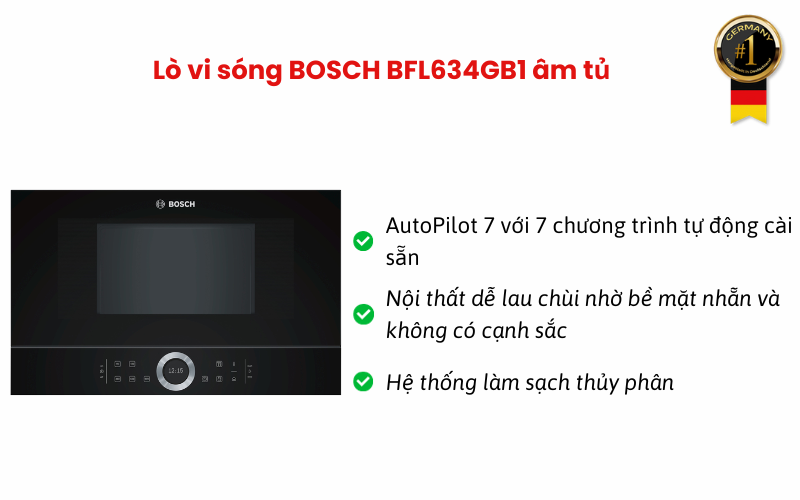 Lò Vi Sóng Bosch BFL634GB1 ÂM tủ - Germany S&T