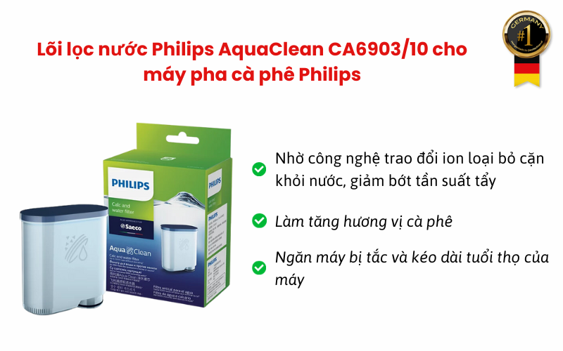 AQUACREST Filtre à Eau De Rechange Pour Philips® AquaClean® CA6903/10 CA6903/22, Copatible Avec