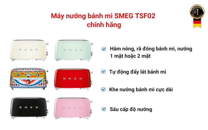 Những tính năng nổi bật của máy nướng bánh mì SMEG TSF02
