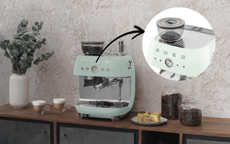 Bảng điều khiển menu kép của máy SMEG EGF03 với các nút chọn chế độ chiết xuất