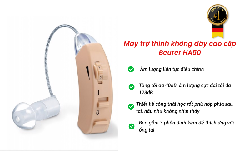 Máy trợ thính không dây cao cấp Beurer HA50