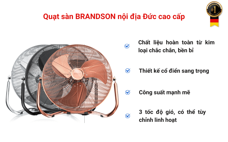 Quạt sàn Brandson nội địa Đức cao cấp