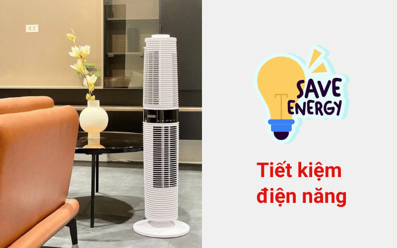 Quạt tháp Unold Super Air Smart Turmventilator 360 màu trắng/đen