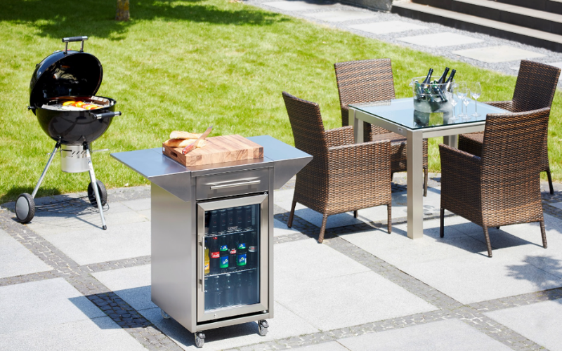 Tủ mát BBQ Caso - Tủ lạnh ngoài trời tích hợp loa & bàn tiện ích