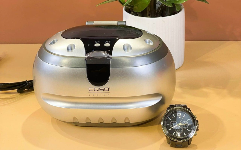 Máy làm sạch đồ trang sức bằng sóng siêu âm Caso nội địa Đức