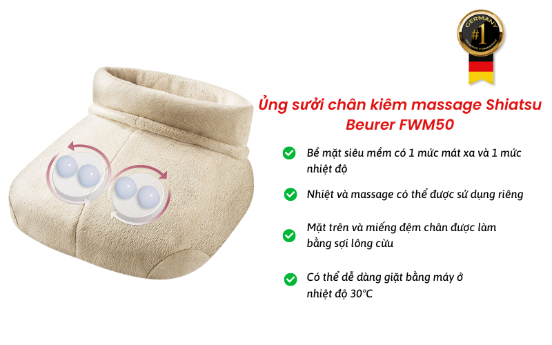 Ủng sưởi chân kiêm massage Shiatsu Beurer FWM50