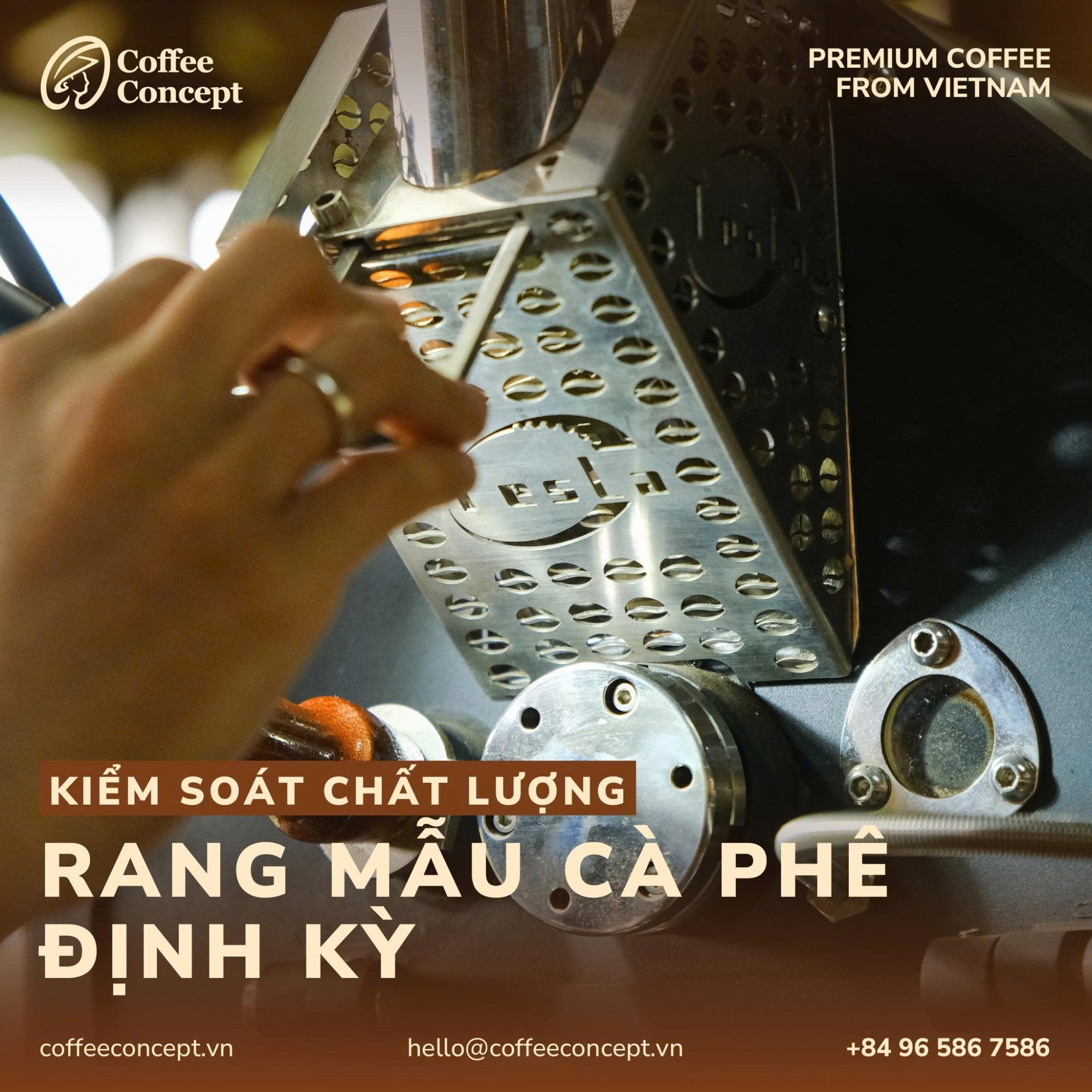 Trang thiết bị rang hiện đại