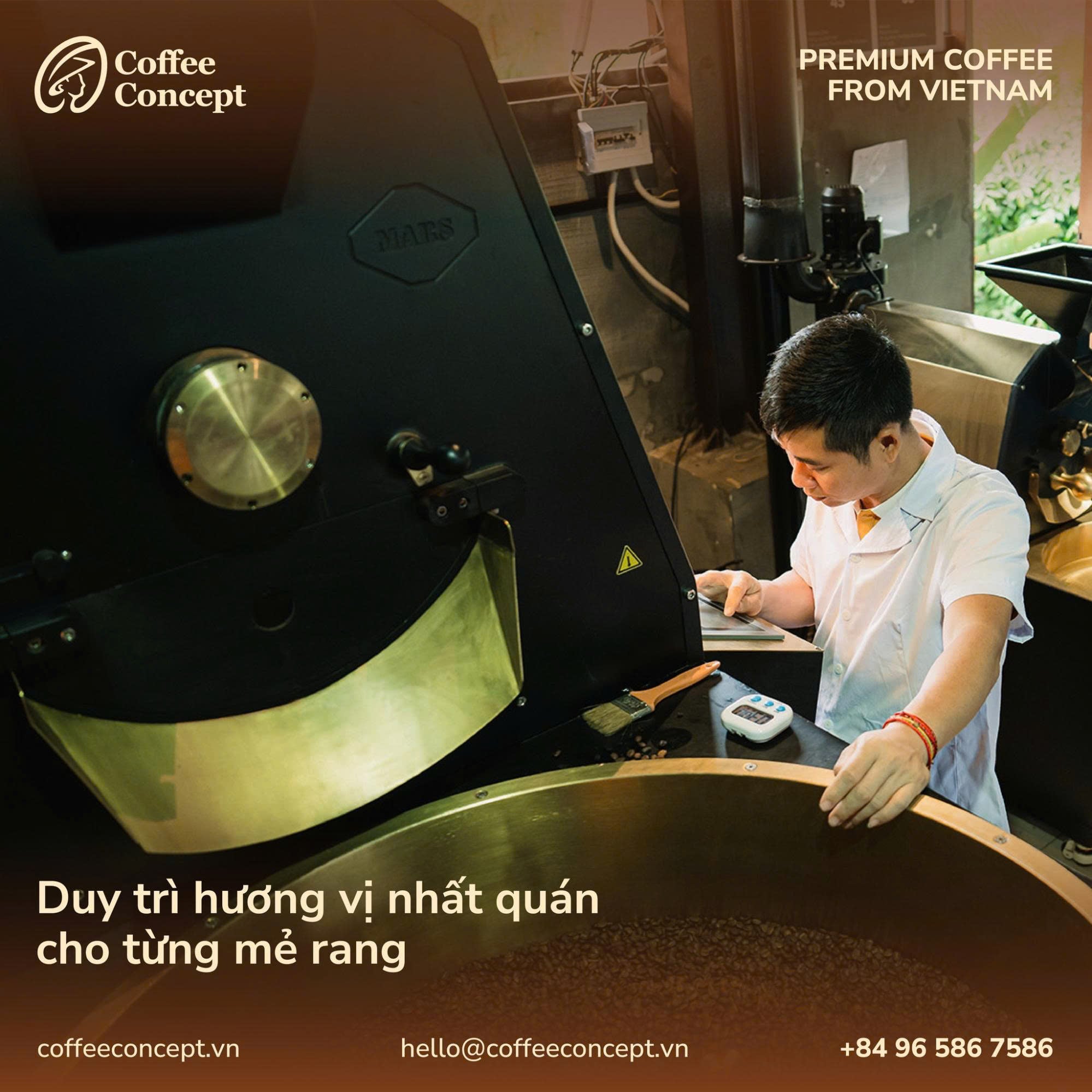 Coffee Concept – Xưởng rang đạt chuẩn chất lượng