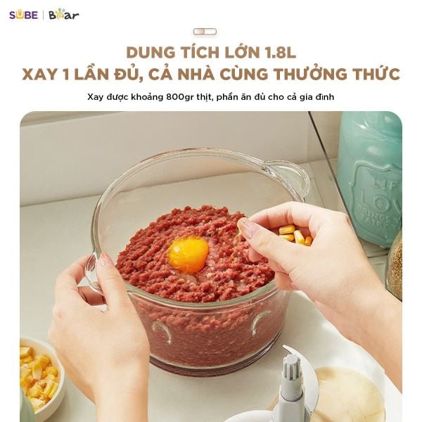 1. Dung tích lớn 1.8L - Xay nhiều, tiết kiệm thời gian