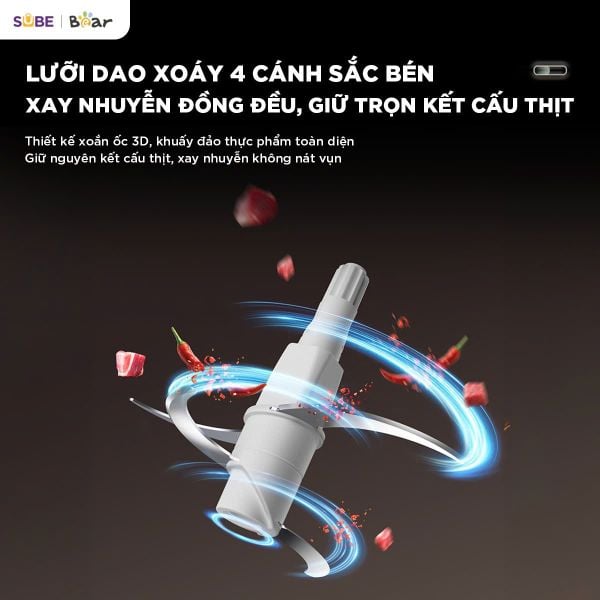 4. Lưỡi dao Inox sắc bén - An toàn, bền bỉ