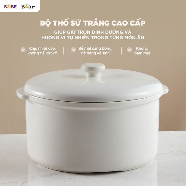 6. Thố sứ trắng cao cấp - An toàn, bền bỉ