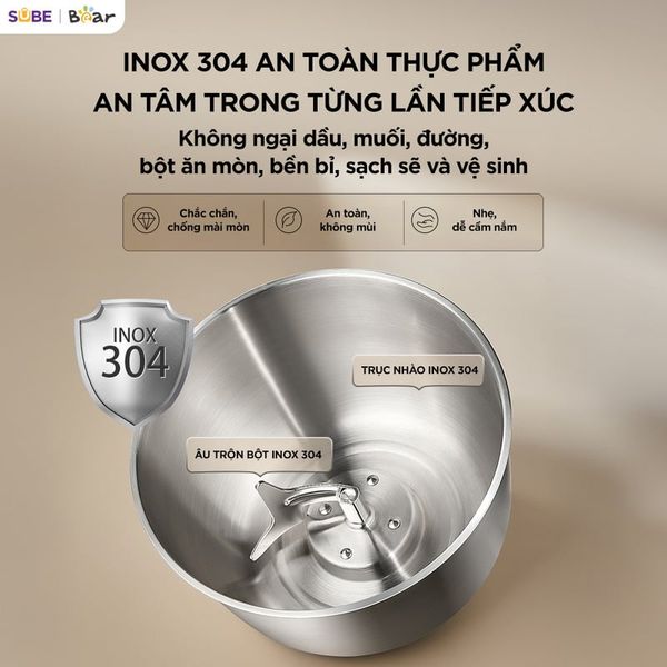 7. Chất liệu thép không gỉ 304