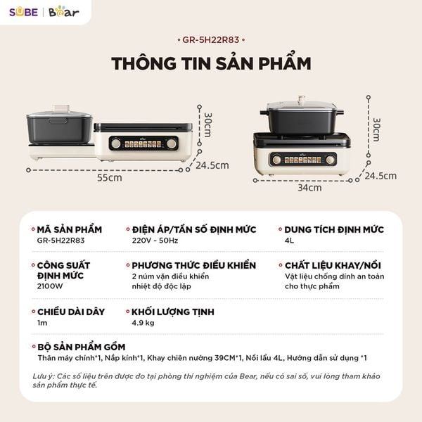 Thông Số Kỹ Thuật Bear GR-5H22R83