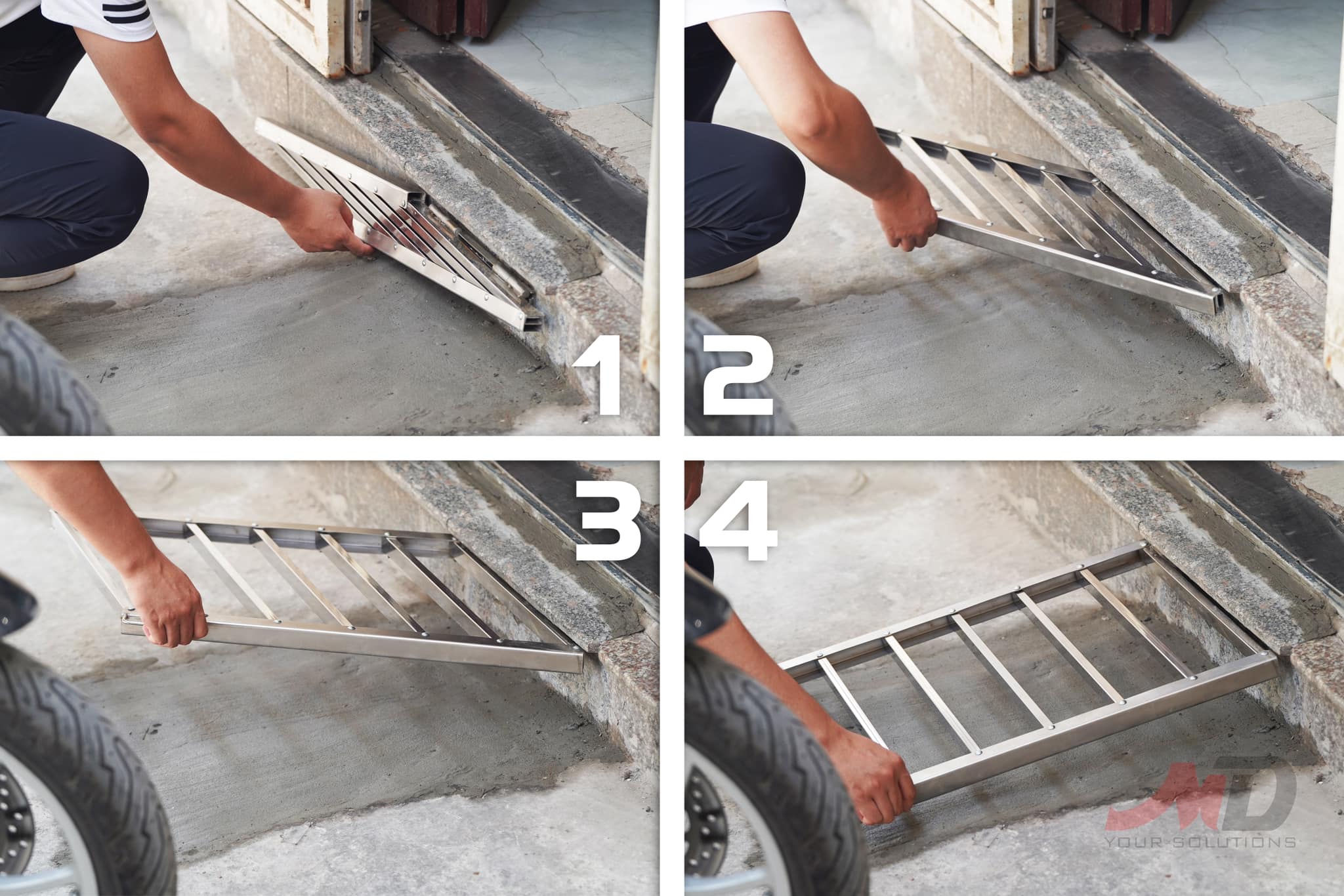 Khả năng chống mất trộm cầu xe máy gấp gọn thông minh MDTech