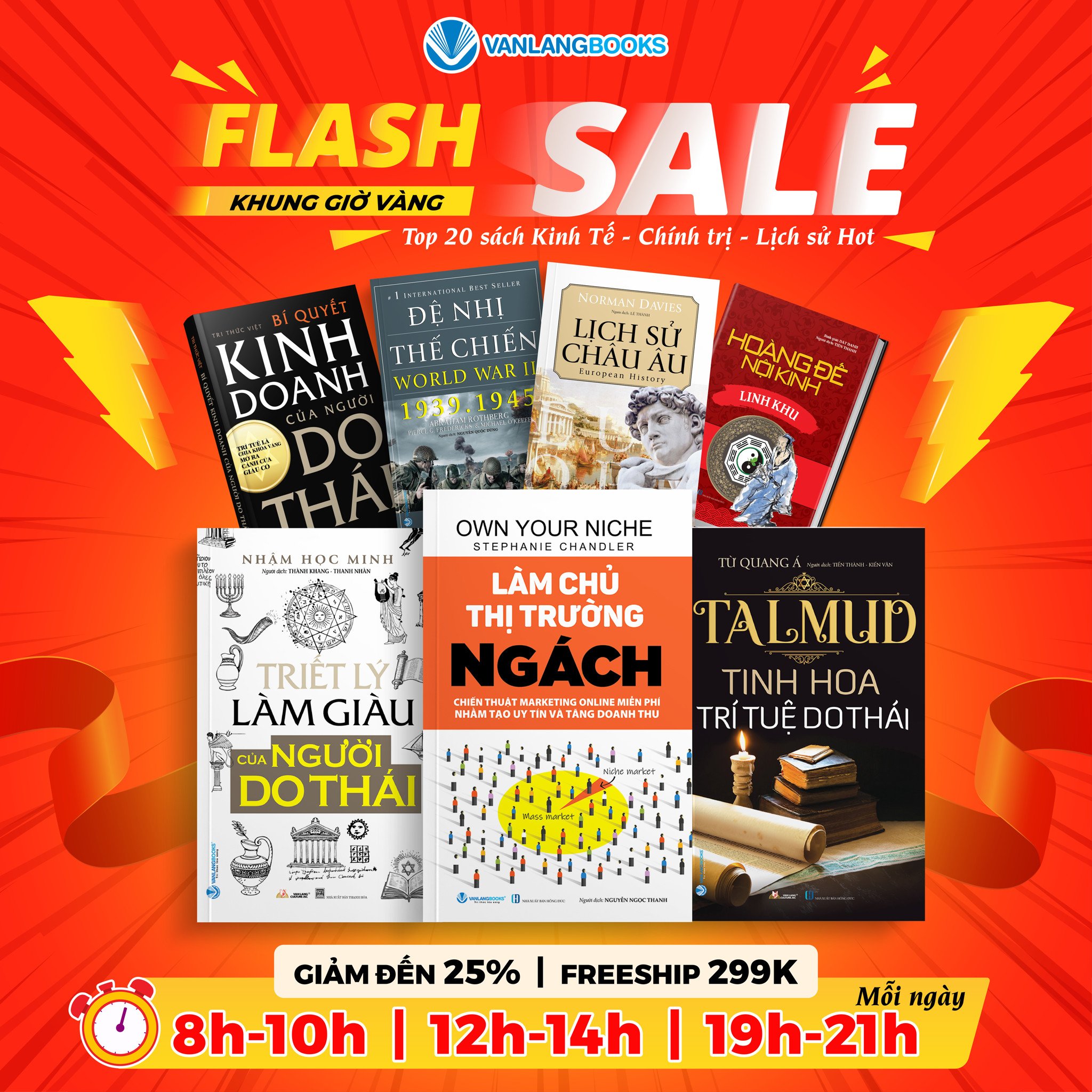 Top sách kinh tế và lịch sử nên sở hữu ngay trong đợt Flash Sale cuối tháng 3 tại VanLangBooks