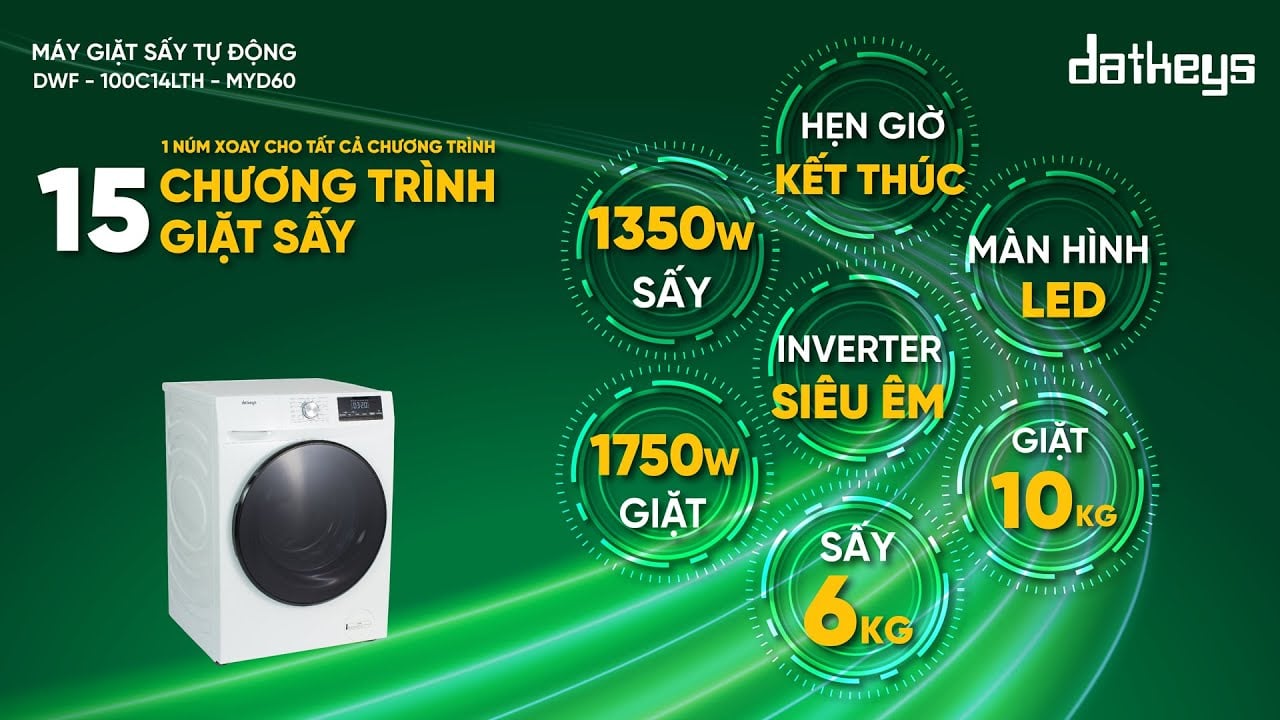 Hướng dẫn lắp đặt máy giặt sấy tự động Datkeys 10Kg Model DWF-100C14LTH-MYD60