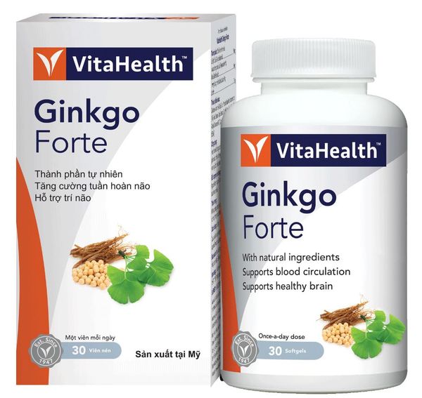 Viên uống Ginkgo 2500 With DHA VitaHealth hỗ trợ trí não khỏe mạnh hộp 60 viên