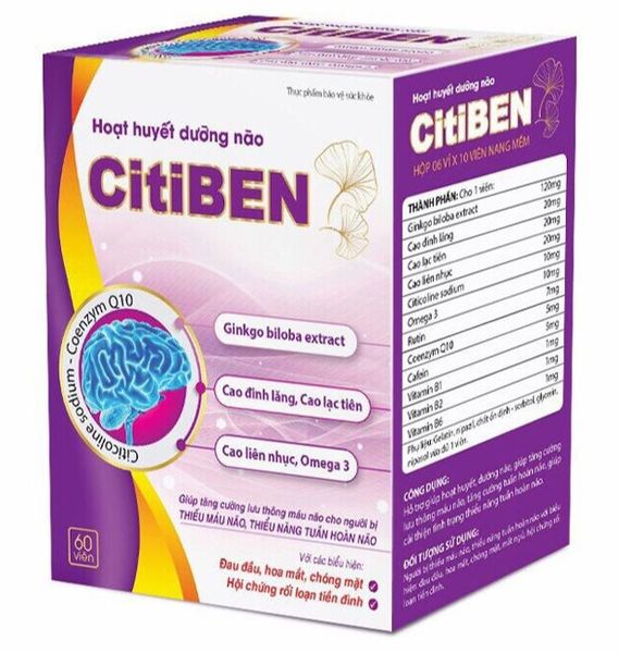 Hoạt huyết dưỡng não CITIBEN-BENMAX hộp 60 viên