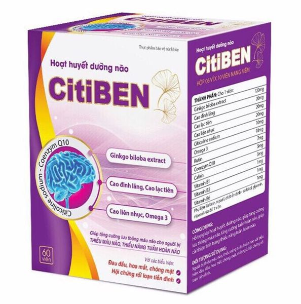 Hoạt huyết dưỡng não CITIBEN-BENMAX hộp 60 viên