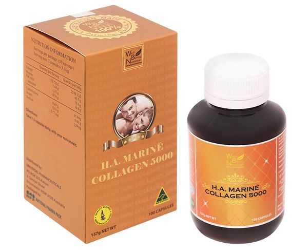 H.A Marine Collagen 5000 giúp tăng độ đàn hồi cho da, làm đẹp da hộp 100 viên