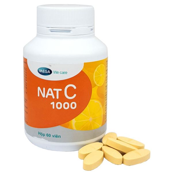 Nat C 1000 hỗ trợ tăng đề kháng hộp 60 viên