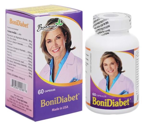 BoniDiabet+ hỗ trợ giảm lượng đường và cholesterol trong máu hộp 60 viên