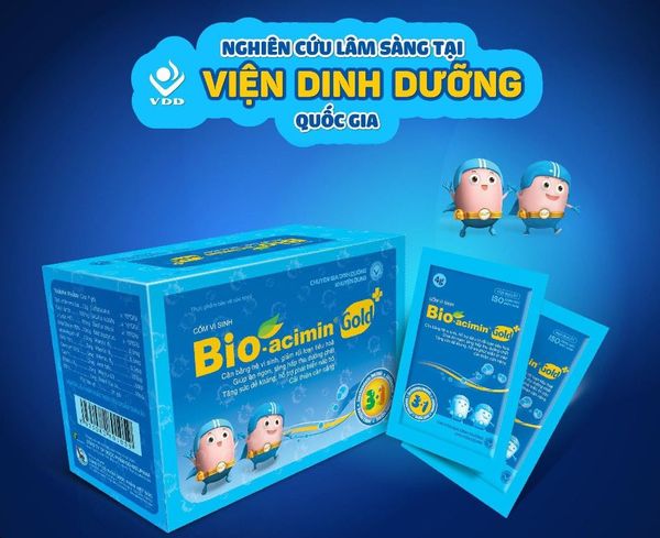 Cốm vi sinh Bio-acimin Gold Kích thích ăn ngon, tăng cường hấp thu dưỡng chất, bổ sung vi chất và các acid amin cần thiết cho cơ thể