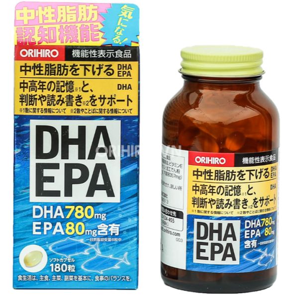 Viên uống bổ não DHA& EPA Orihiro 180 viên