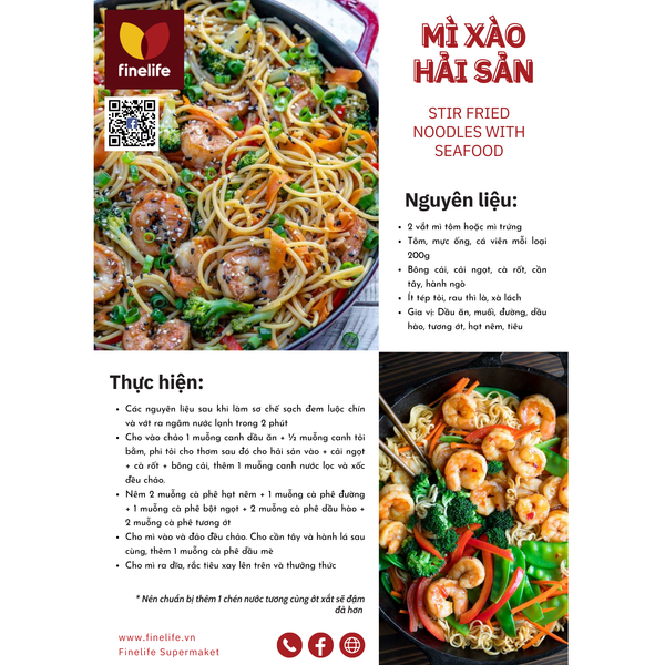 MÌ XÀO HẢI SẢN STIR FRIED NOODLES WITH SEAFOOD