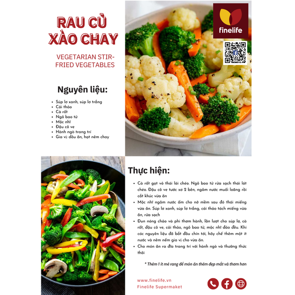 RAU CỦ  XÀO CHAY - VEGETARIAN STIR-FRIED VEGETABLES