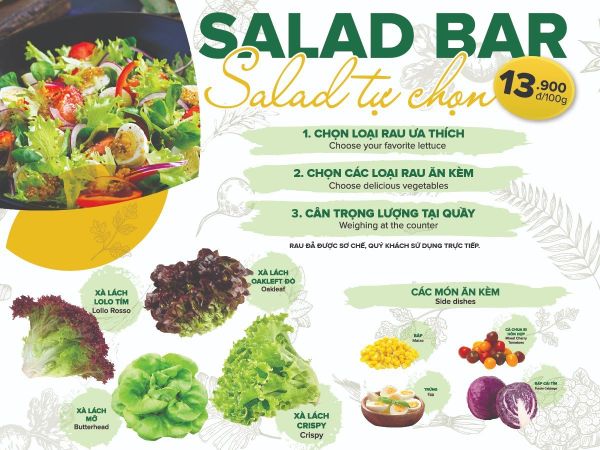 Quầy SALAD BAR tự chọn tại hệ thống Siêu thị Finelife