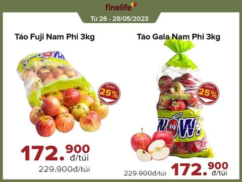 KHUYẾN MÃI HẤP DẪN ĐẾN 25% TÁO FUJI NAM PHI VÀ TÁO GALA NAM PHI TẠI FINELIFE !