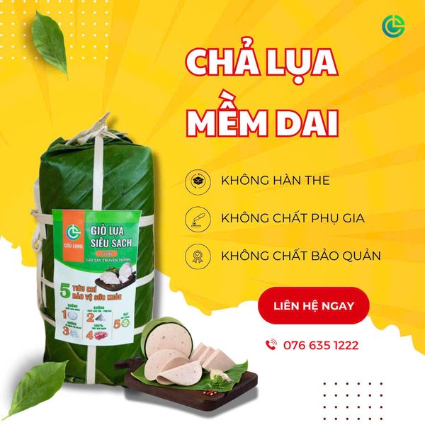 Ảnh: Giò chả Cửu Long nói không với hàn the trong tất cả các sản phẩm giò chả