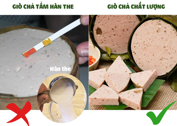 Giò chả nhiễm hàn the có thế gay độc khi ăn
