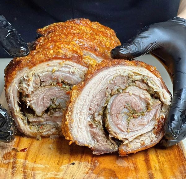 Ba chỉ cuộn nướng giòn