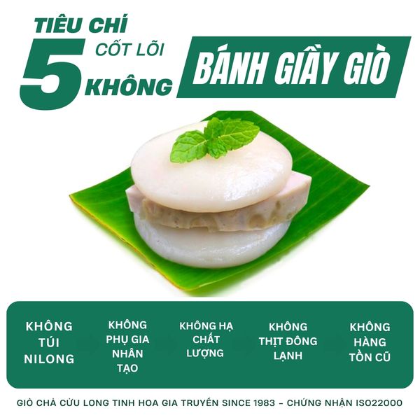 Bánh Giầy Giò Cửu Long với 5 cam kết 