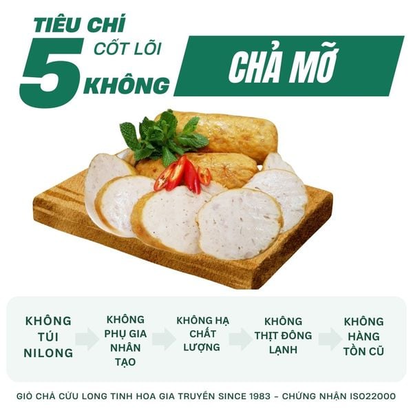 Chả Mỡ Cửu Long – Mềm mịn, không phụ gia nhân tạo, đạt chuẩn ISO 22000