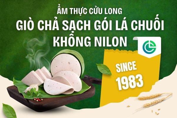 Giò chả sạch gói lá chuối – không nilon