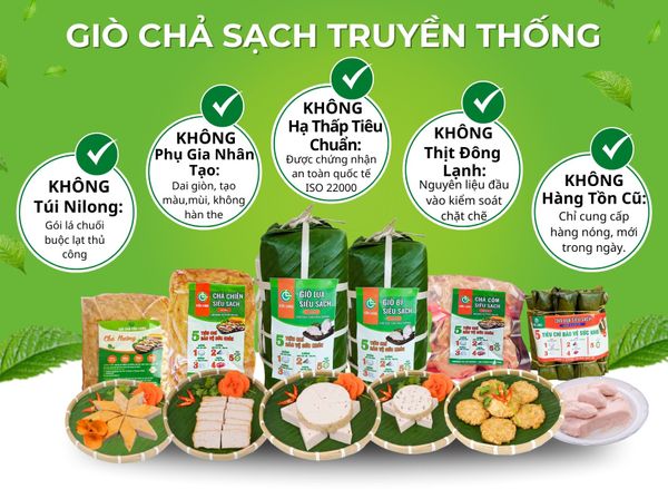 Đặt mua giò chả làm từ nước mắm truyền thống 40 độ đạm của Giò Chả Cửu Long.