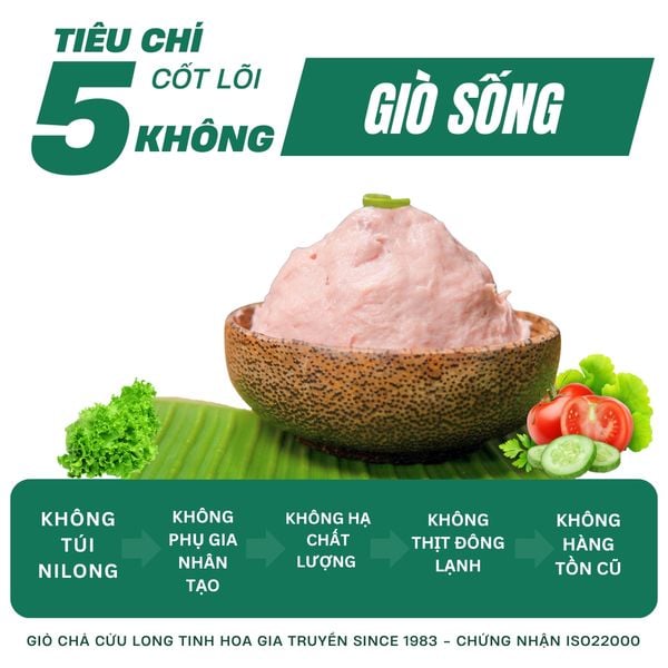 Giò sống sạch TPHCM từ Giò Chả Cửu Long với 5 cam kết 