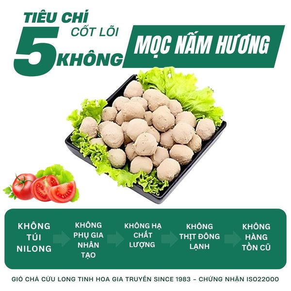 Mọc nấm hương sạch từ Giò Chả Cửu Long với 5 cam kết 