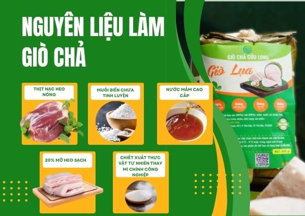 Nguyên liệu sạch làm chả lụa