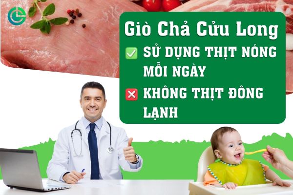 Giò chả Cửu Long làm từ thịt nạc nóng mỗi sáng