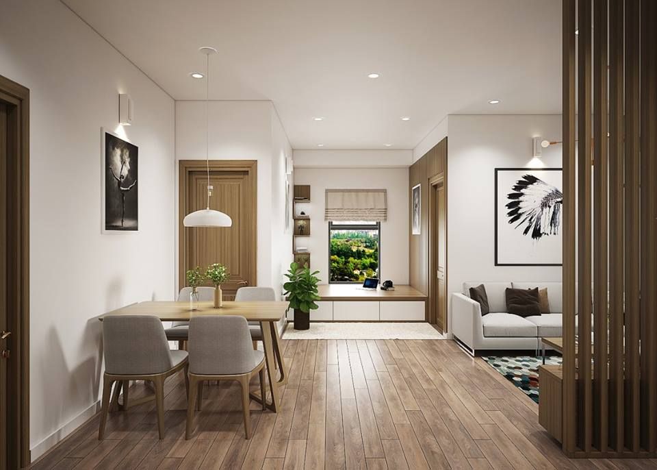 Thi công thiết kế nội thất chung cư Ecopark đơn giản, sang trọng