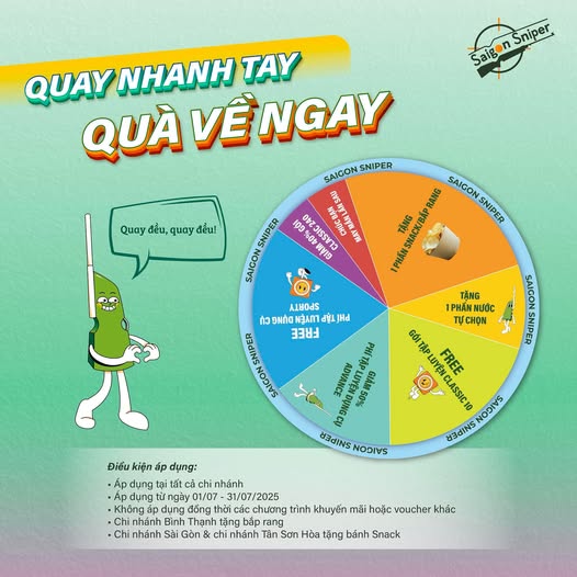 HÈ RỘN RÀNG CÙNG VÒNG QUAY MAY MẮN TẠI SAIGON SNIPER