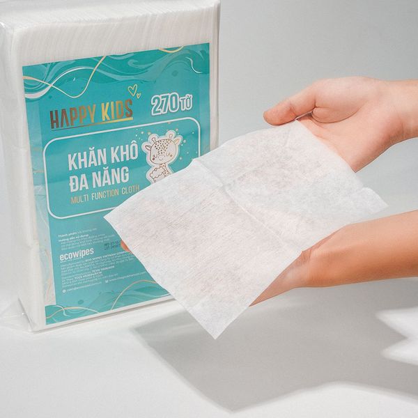 khăn không dệt vải đa năng an toàn cho bé happy kis - EcoWipes