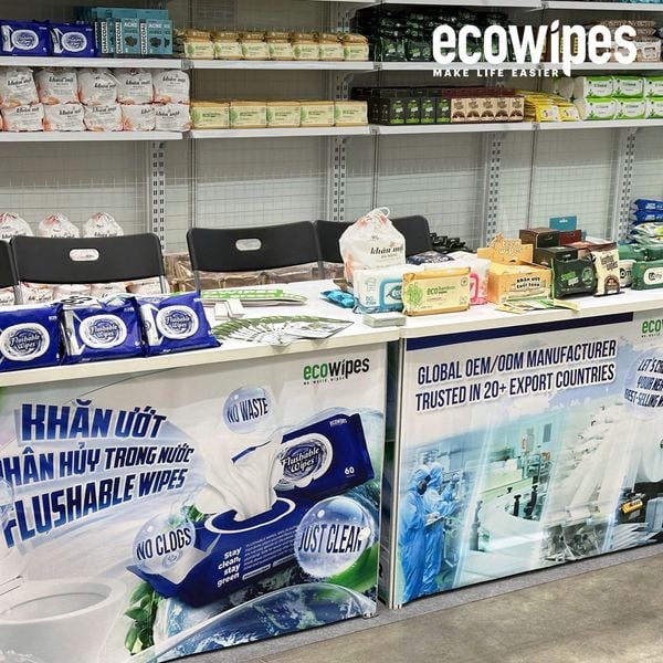 Gian hàng EcoWipes tại sự kiện hàng Việt Nam tiêu biểu xuất khẩu 2025